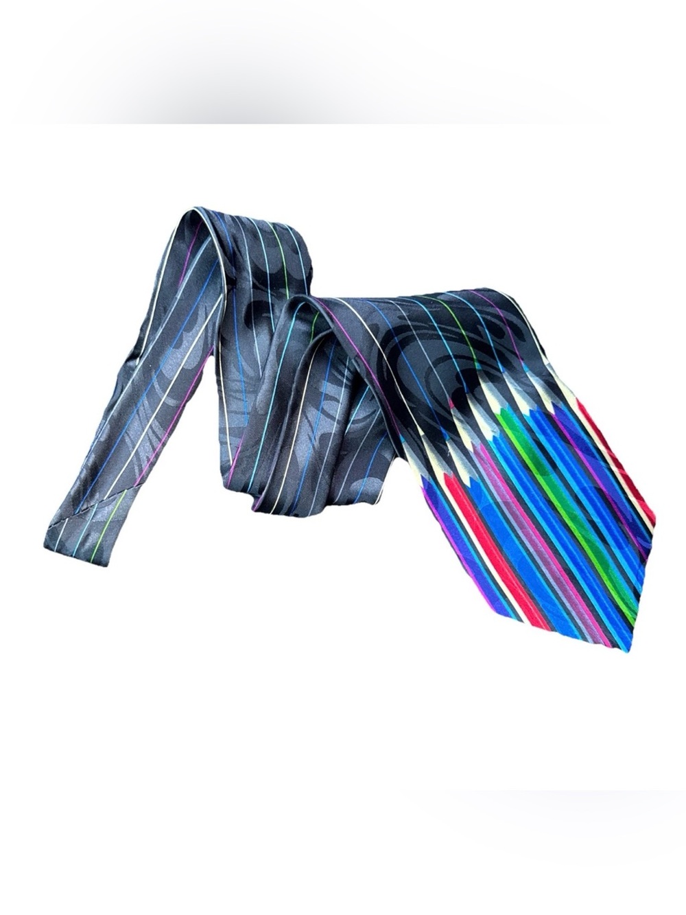 Colored Pencil Tie Teachercore Art To Wear Funky Fun Office Business Casual
